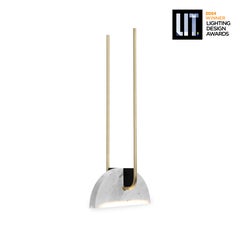 Modern Pessoa Hanging Lamp, Marble Brass, Handmade in Portugal by Greenapple