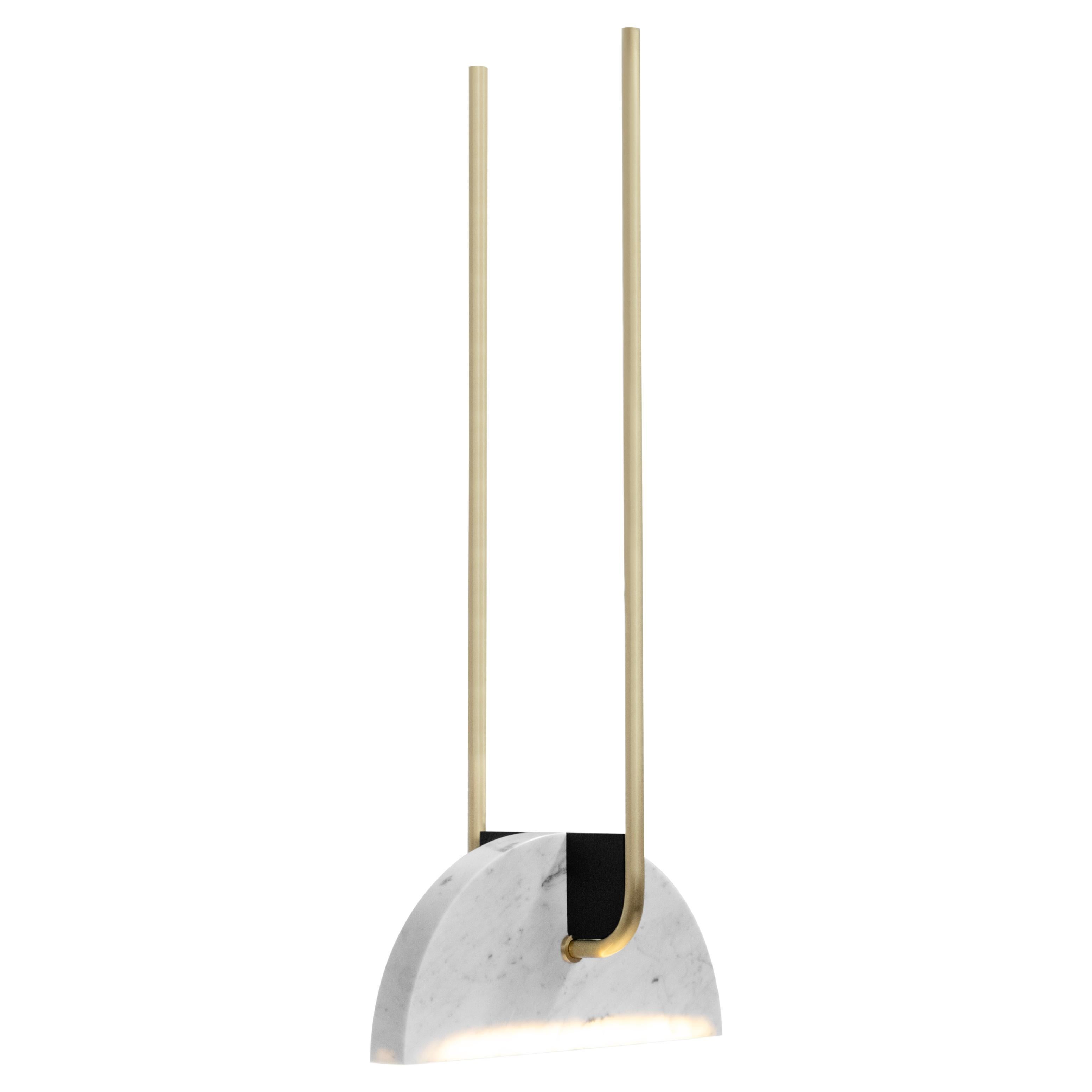 Modern Pessoa Hanging Lamp, Marble Brass, Handmade in Portugal by Greenapple