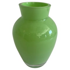 Modern Petite Green Glass Vase Ming Style
