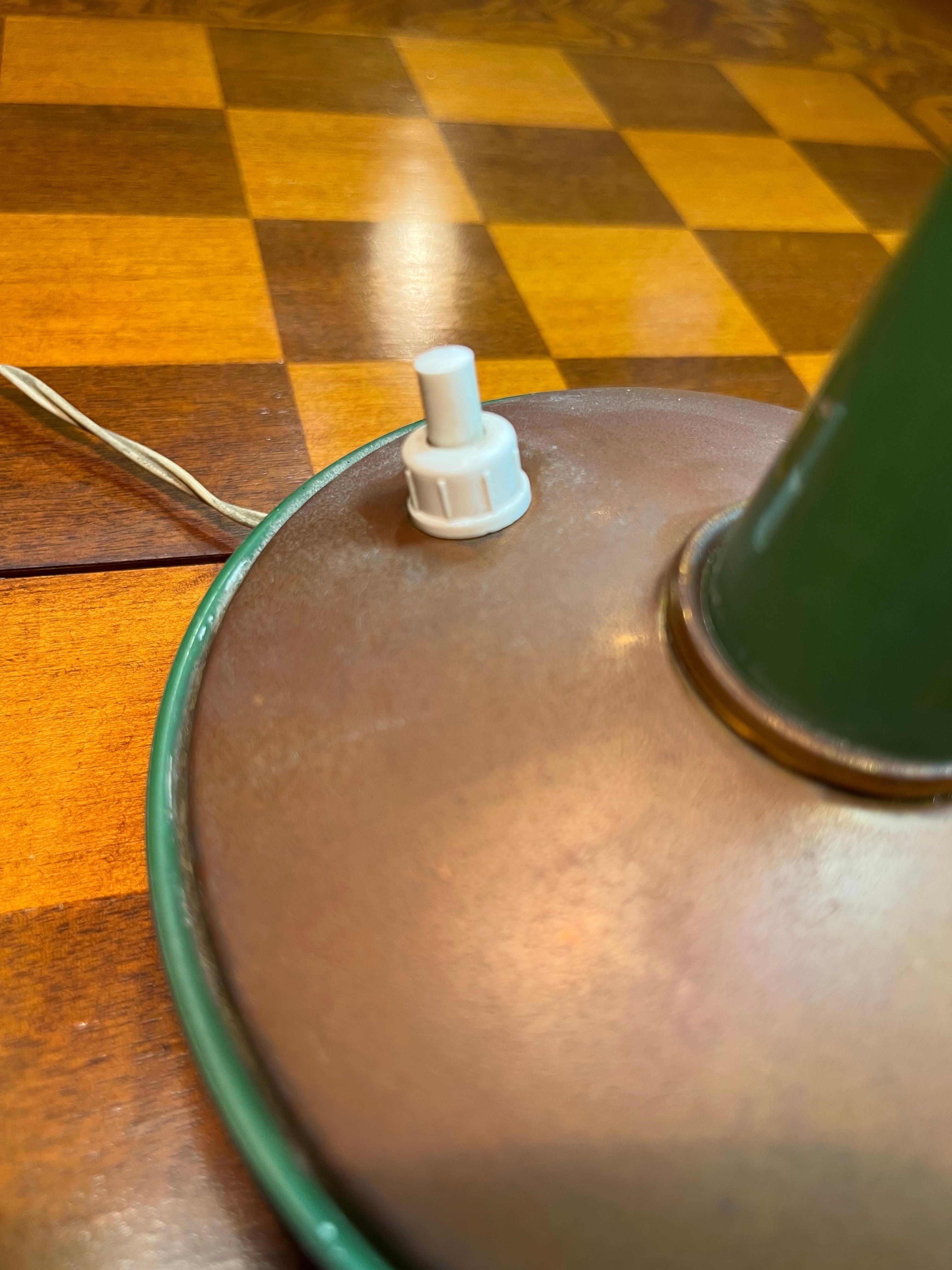 Modern petrol green table lamp from the 1960s in vendita 4