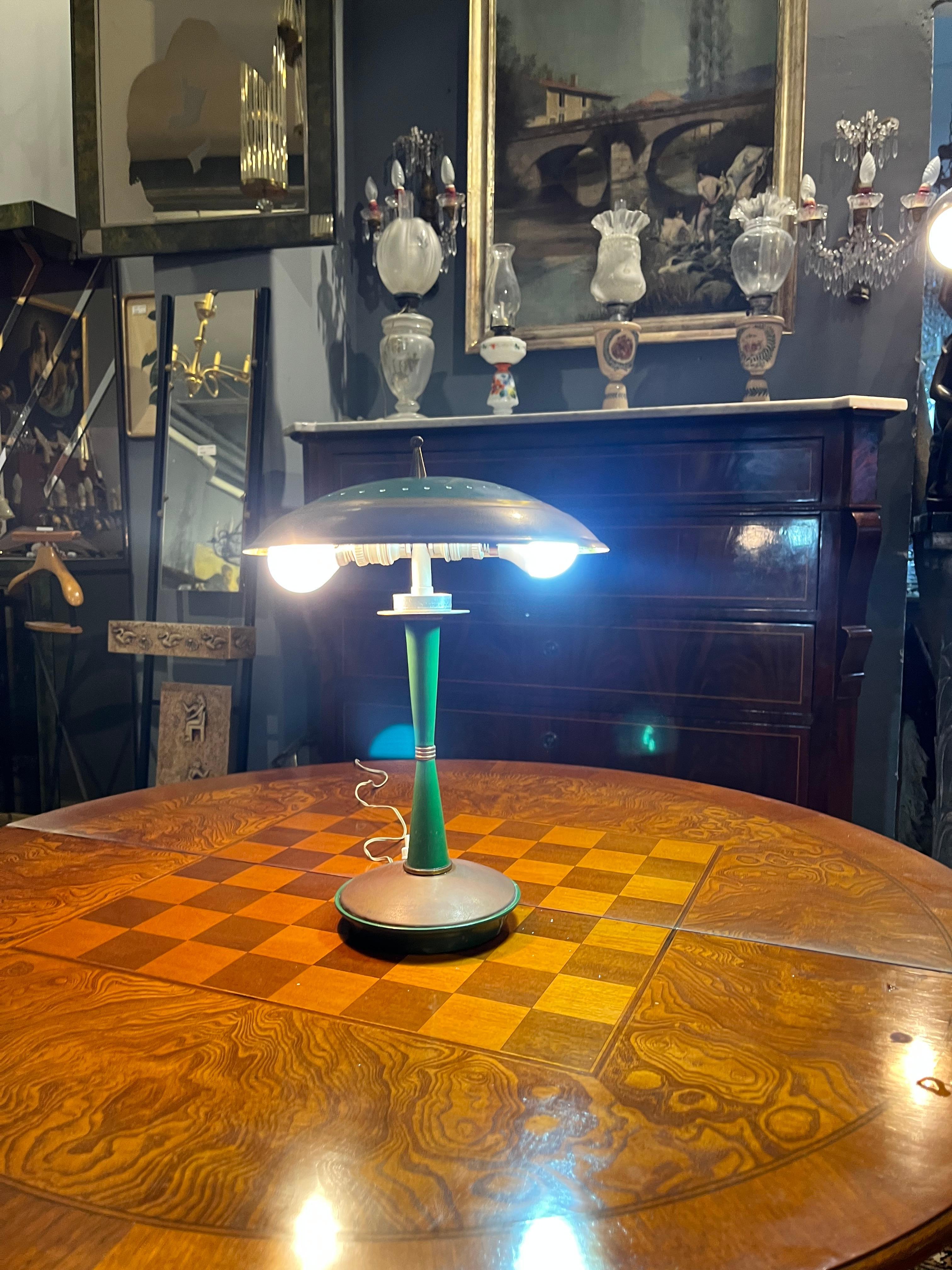 Modern petrol green table lamp from the 1960s in vendita 5
