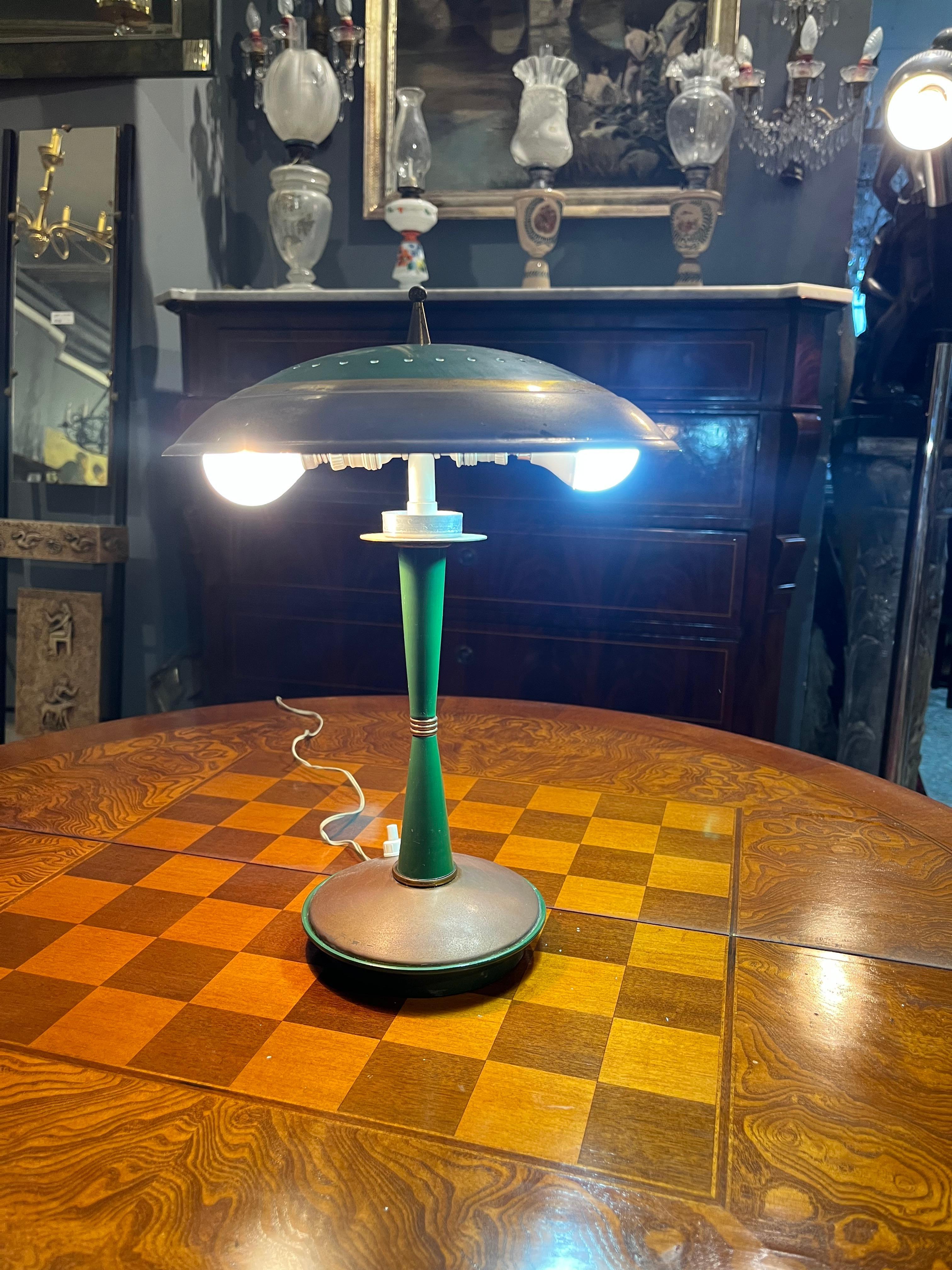 Mid-Century moderno Modern petrol green table lamp from the 1960s in vendita
