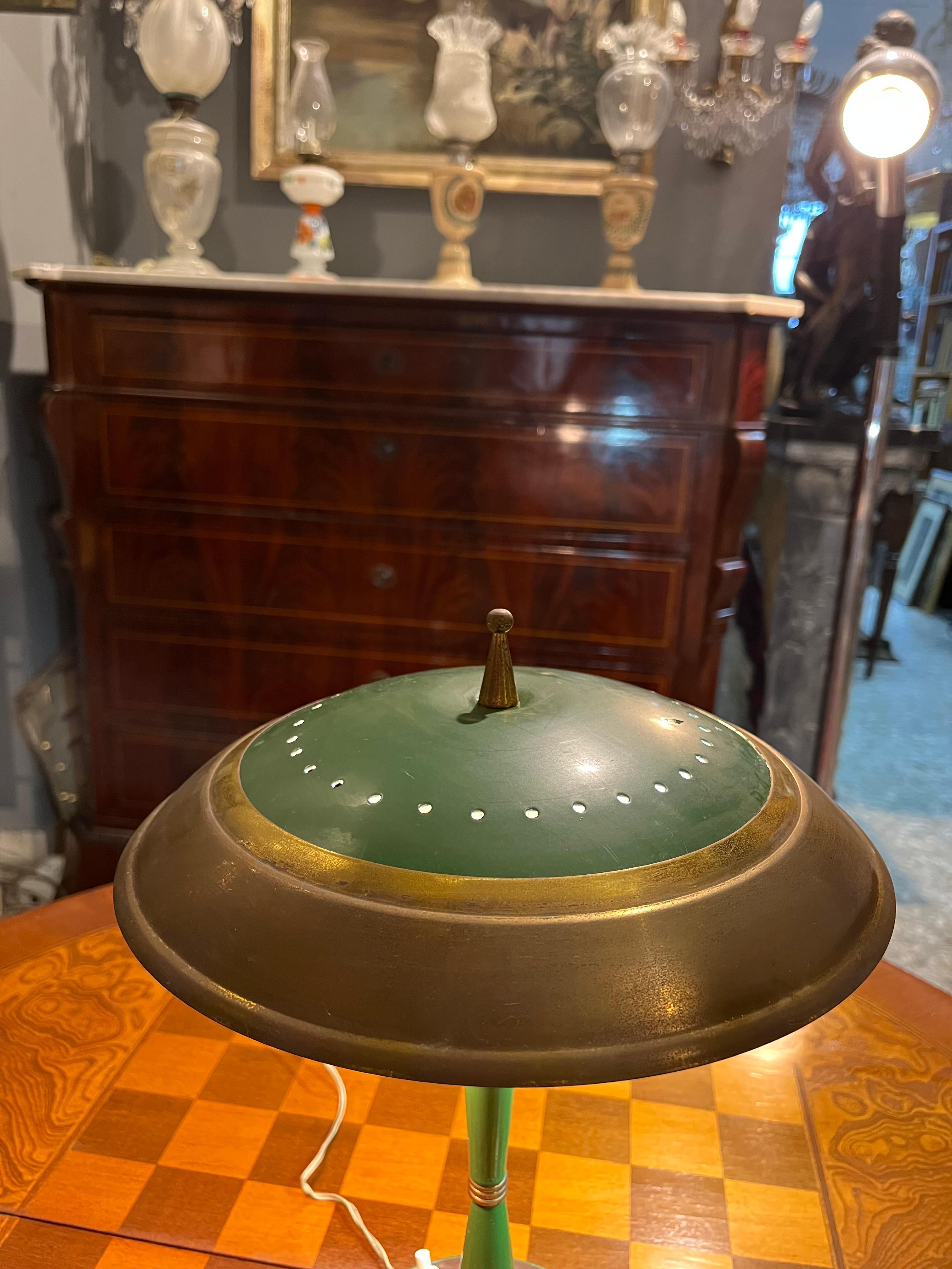 Modern petrol green table lamp from the 1960s In condizioni buone in vendita a Catania, IT