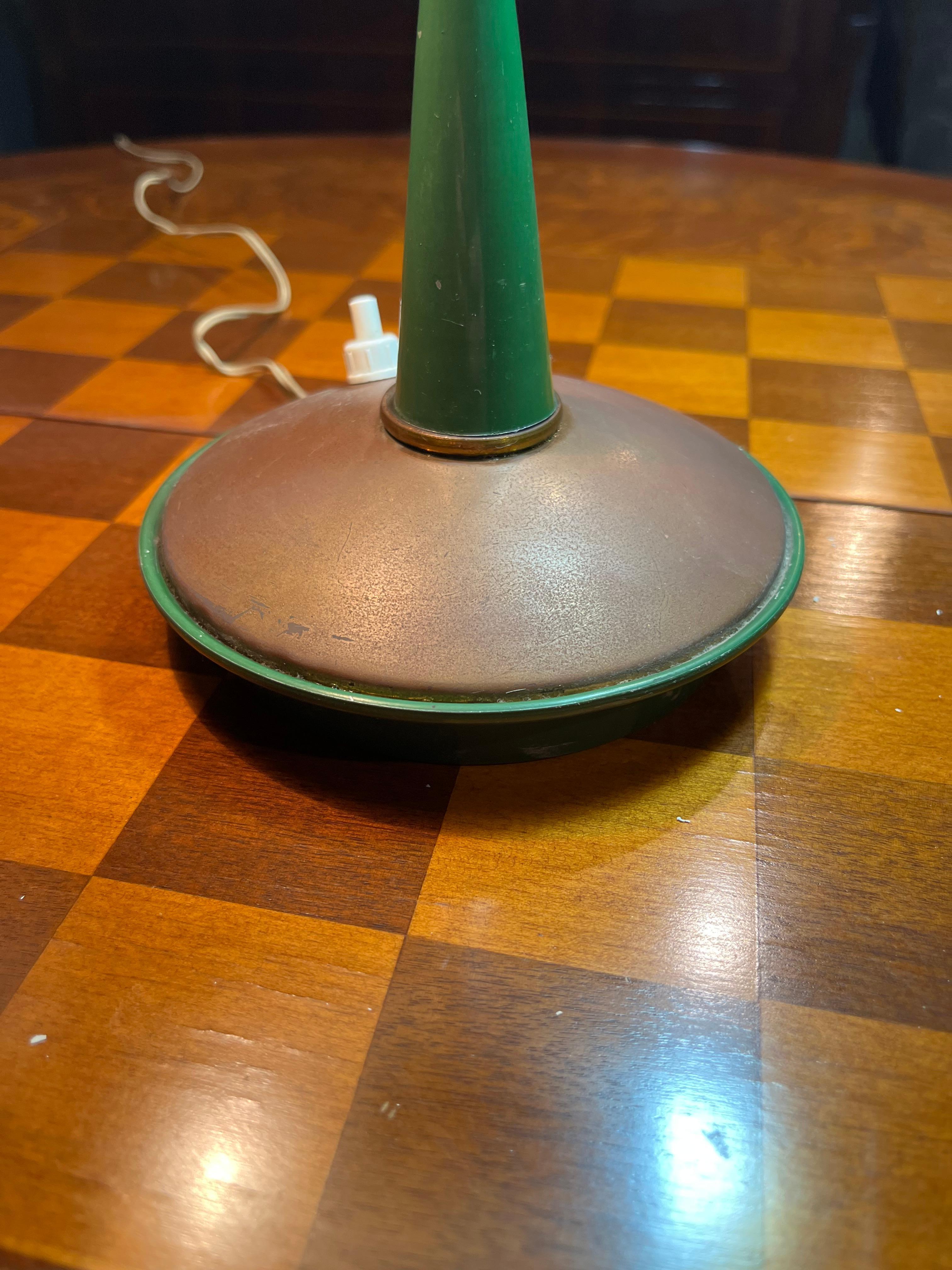 Mid-20th Century Modern petrol green table lamp from the 1960s in vendita