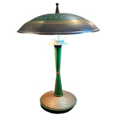 Lampe de table moderne vert pétrole des années 1960