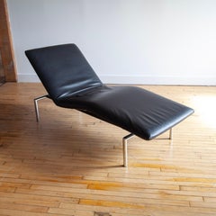 Modern "Pick-Up" Chaise by Tacchini in Black Leather