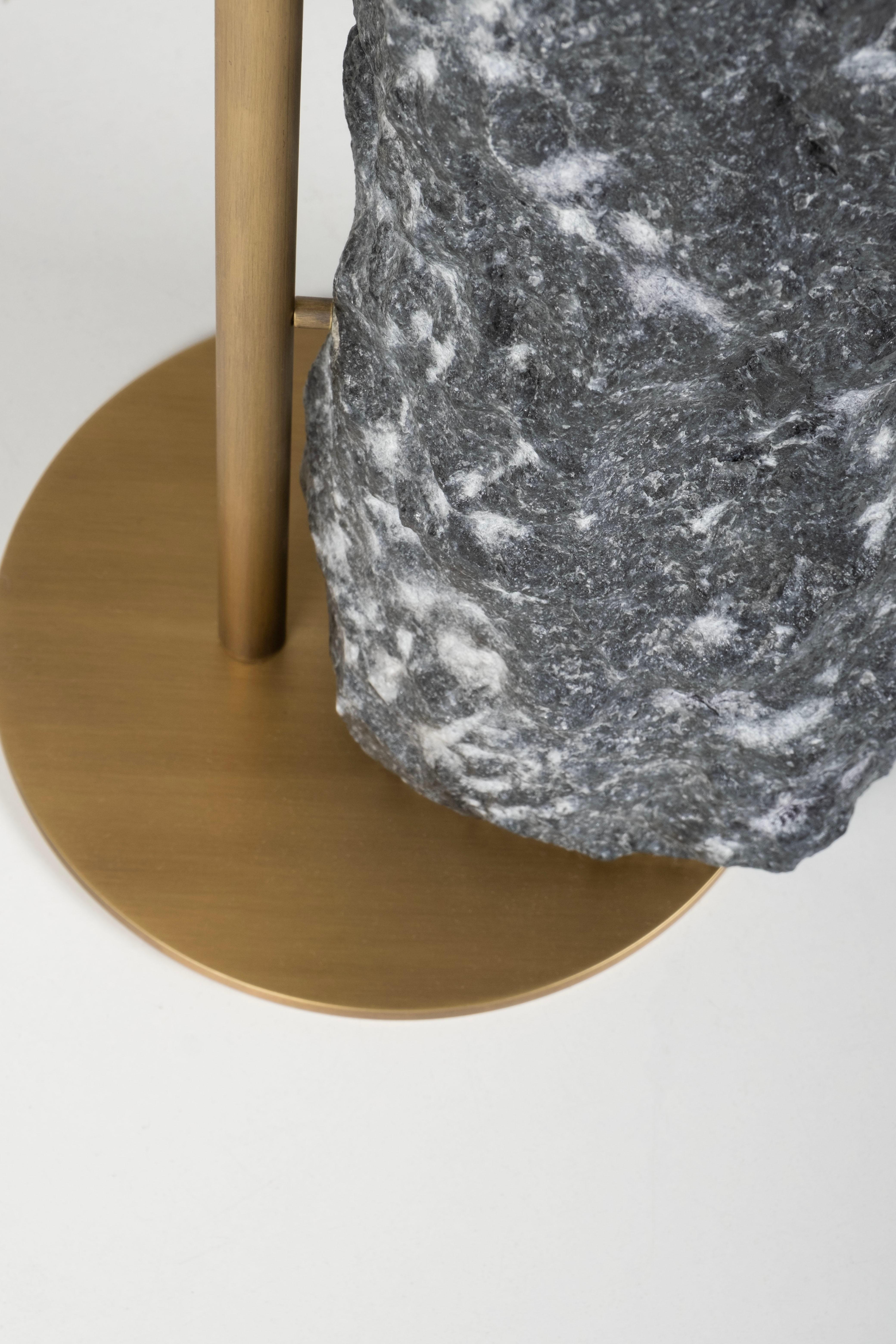 Modern Pico Side Table, Silver Portoro Marble, Handmade Portugal by Greenapple For Sale 6