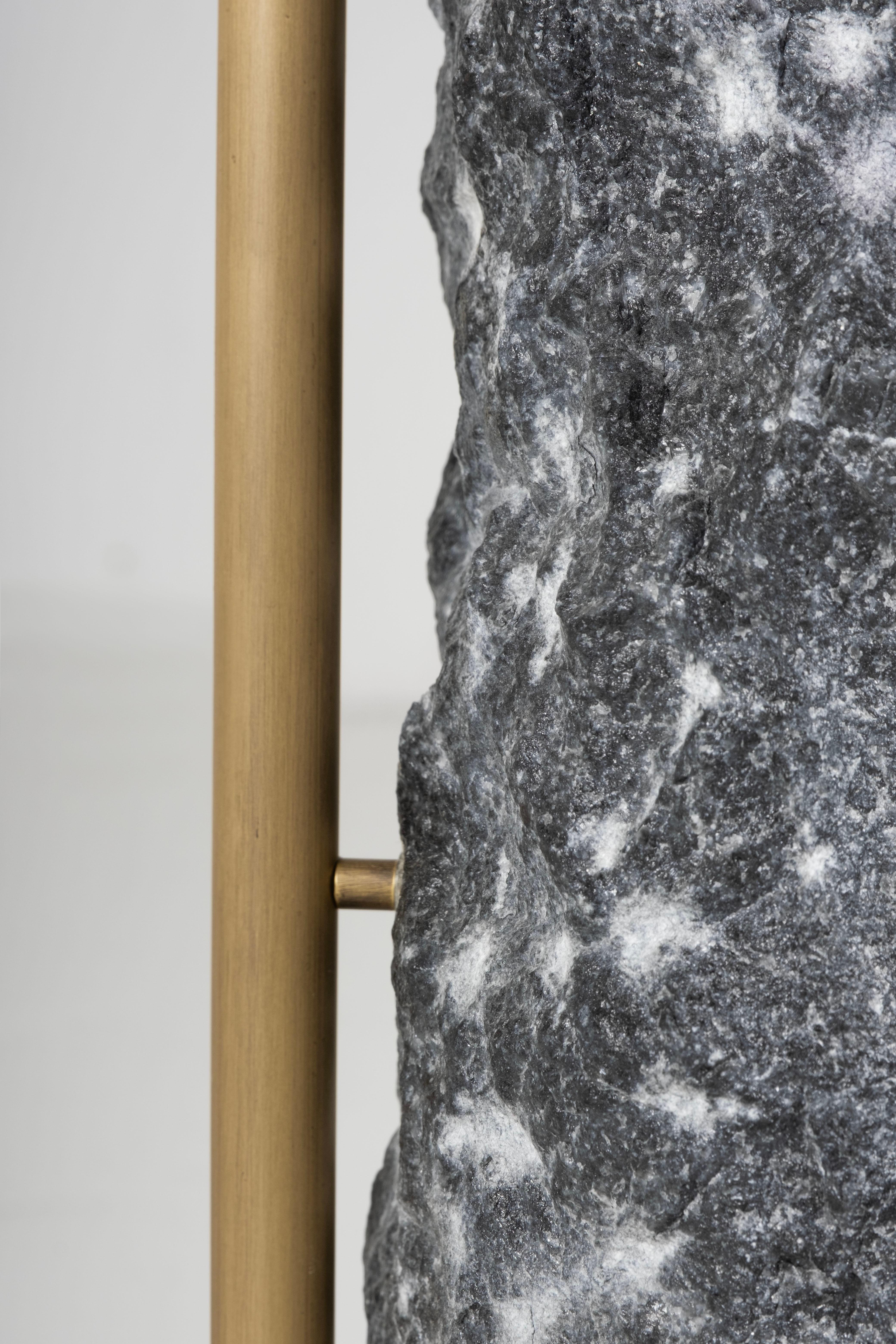 Modern Pico Side Table, Silver Portoro Marble, Handmade Portugal by Greenapple For Sale 9