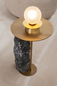 Modern Pico Marble Side Table, Silver Portoro, Handmade Portugal by Greenapple