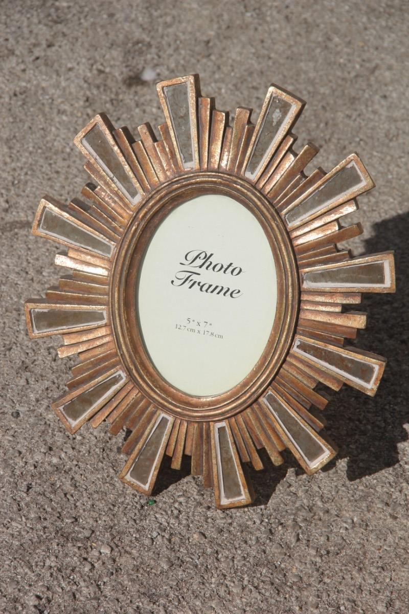 Modern Picture Frame in Resin with Silver and Gold Mirrors Style Louis XVI 1