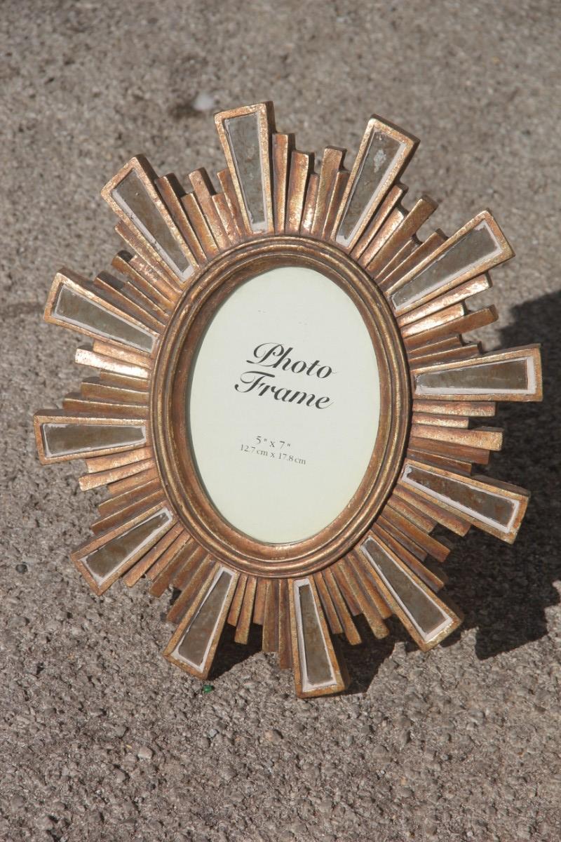 Modern Picture Frame in Resin with Silver and Gold Mirrors Style Louis XVI For Sale 1