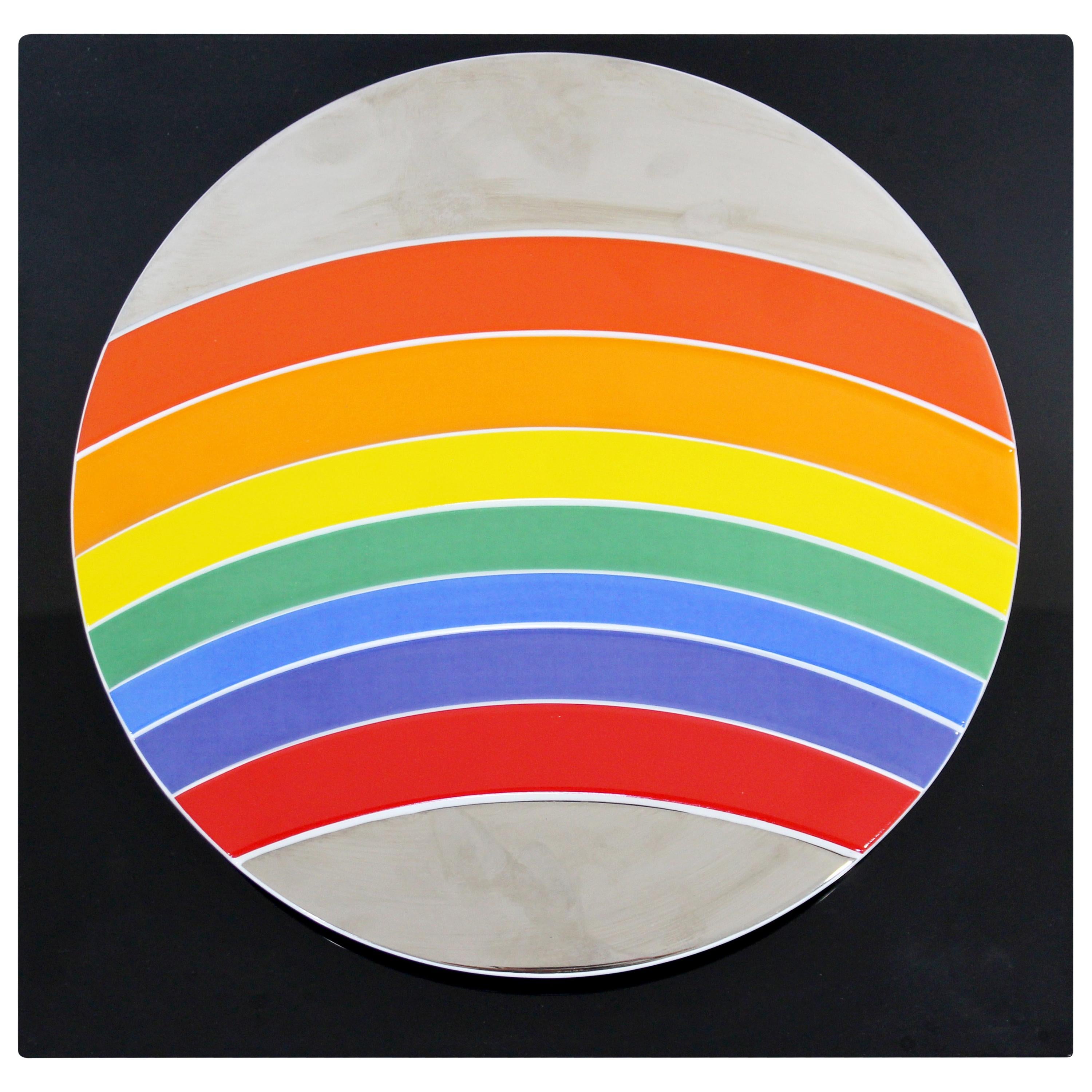 Modern Piene Rosenthal Jahresteller Rainbow Porcelain Ceramic Wall Sculpture For Sale