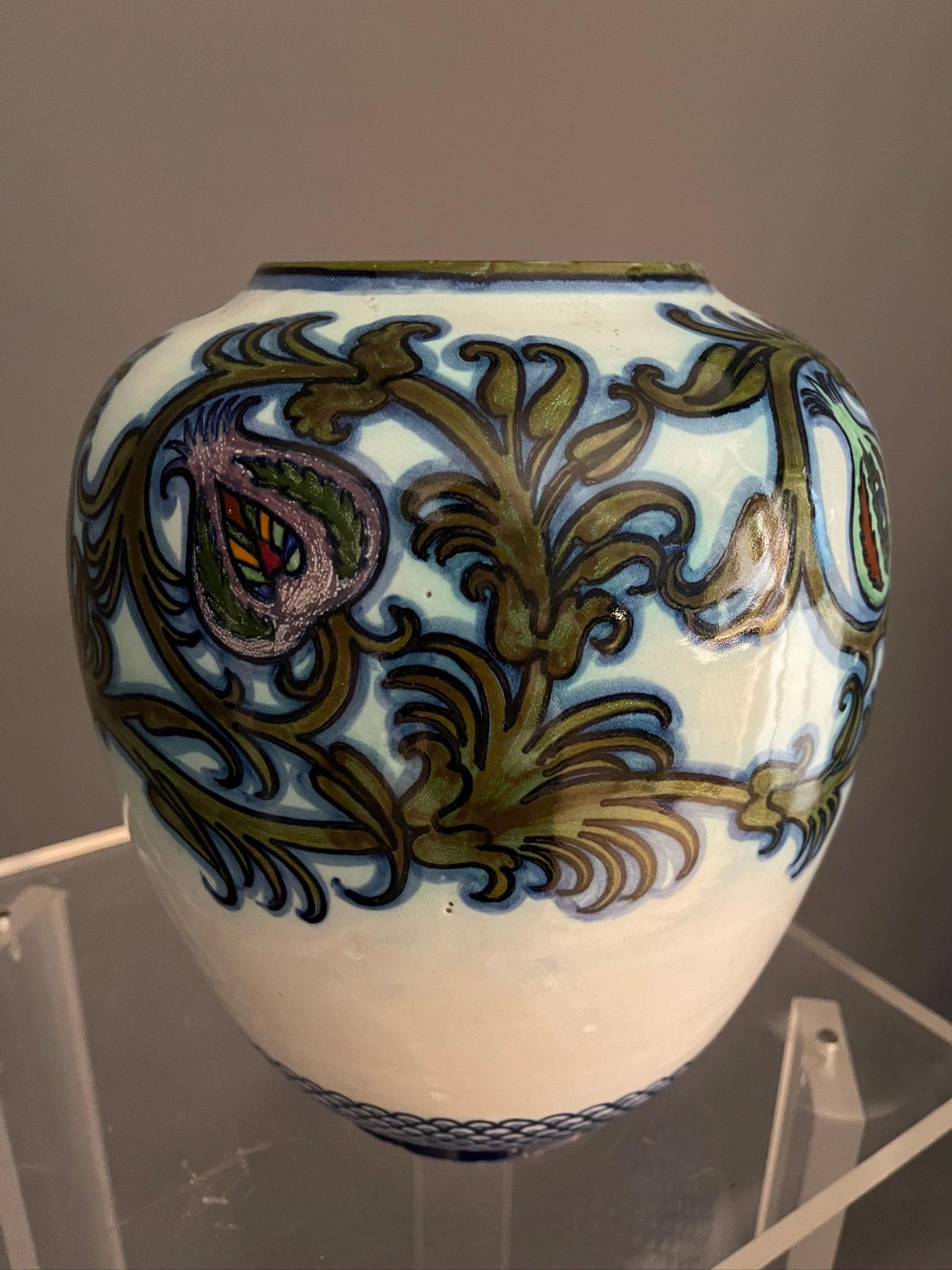 Art Nouveau Modern Pietro Melandri and Paolo Zoli Ceramic Vase  For Sale