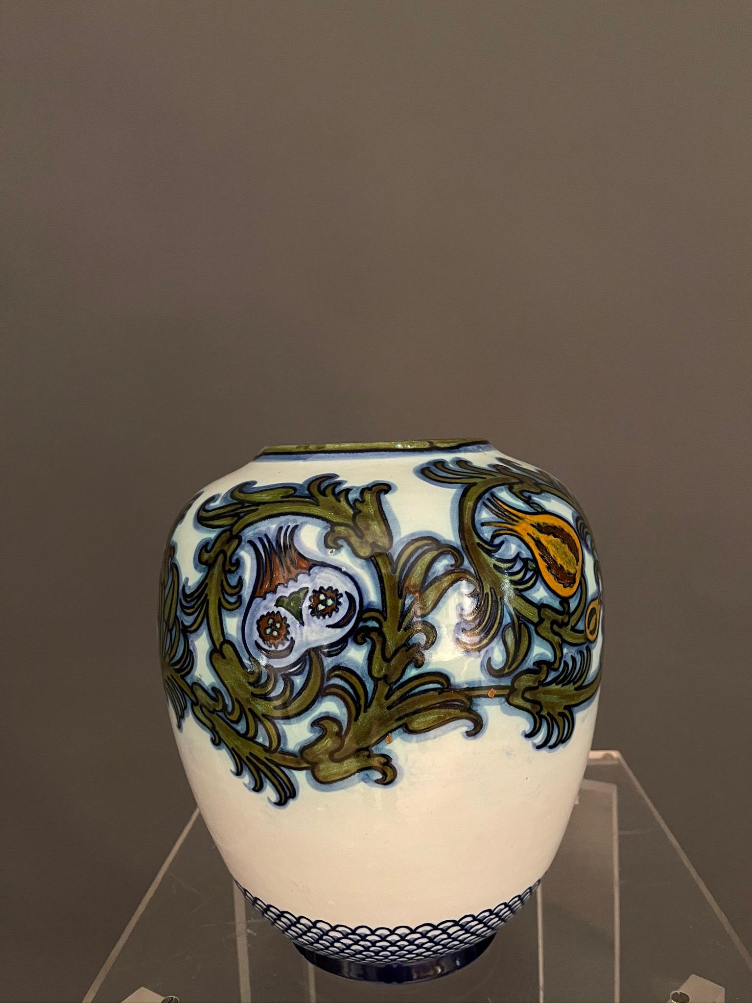 Glazed Modern Pietro Melandri and Paolo Zoli Ceramic Vase  For Sale