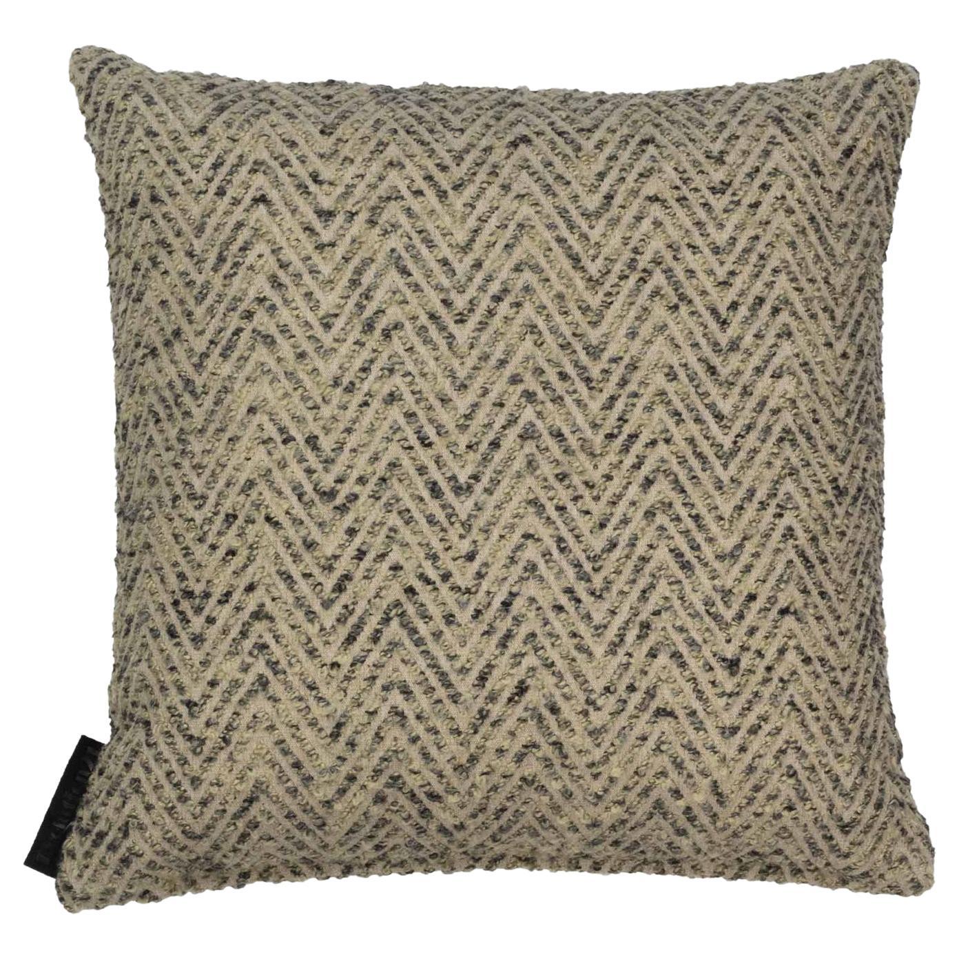 Modern Throw Pillow Brown Brazil V-Design "Ivory" by Evolution21 For Sale