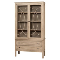 Modern Pine Display Cabinet