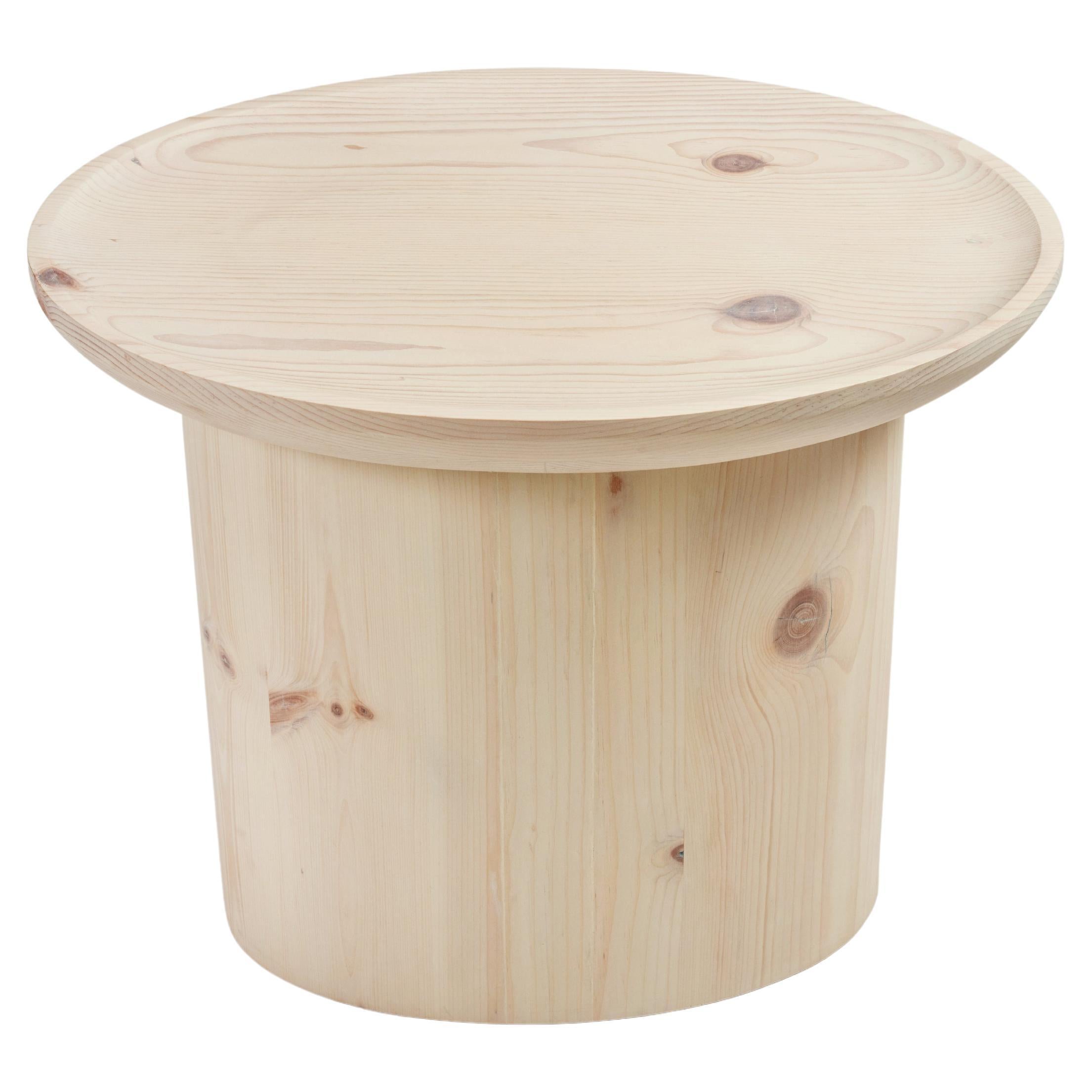 Modern Findley Oval Tall Side Table in Soap on Pine by Martin and Brockett For Sale