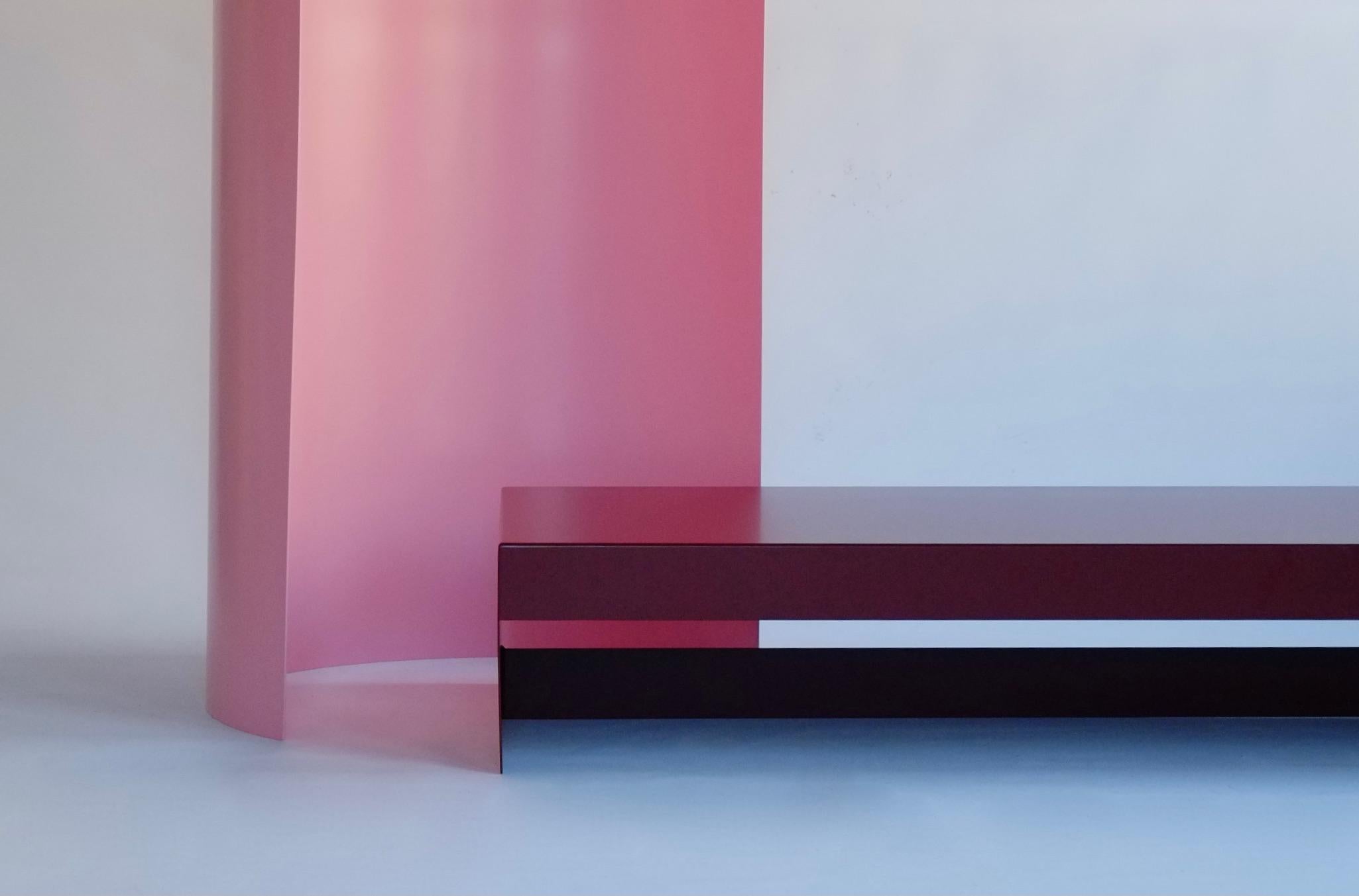 Britannique Paravent moderne minimaliste / séparateur de pièce rose en aluminium en vente