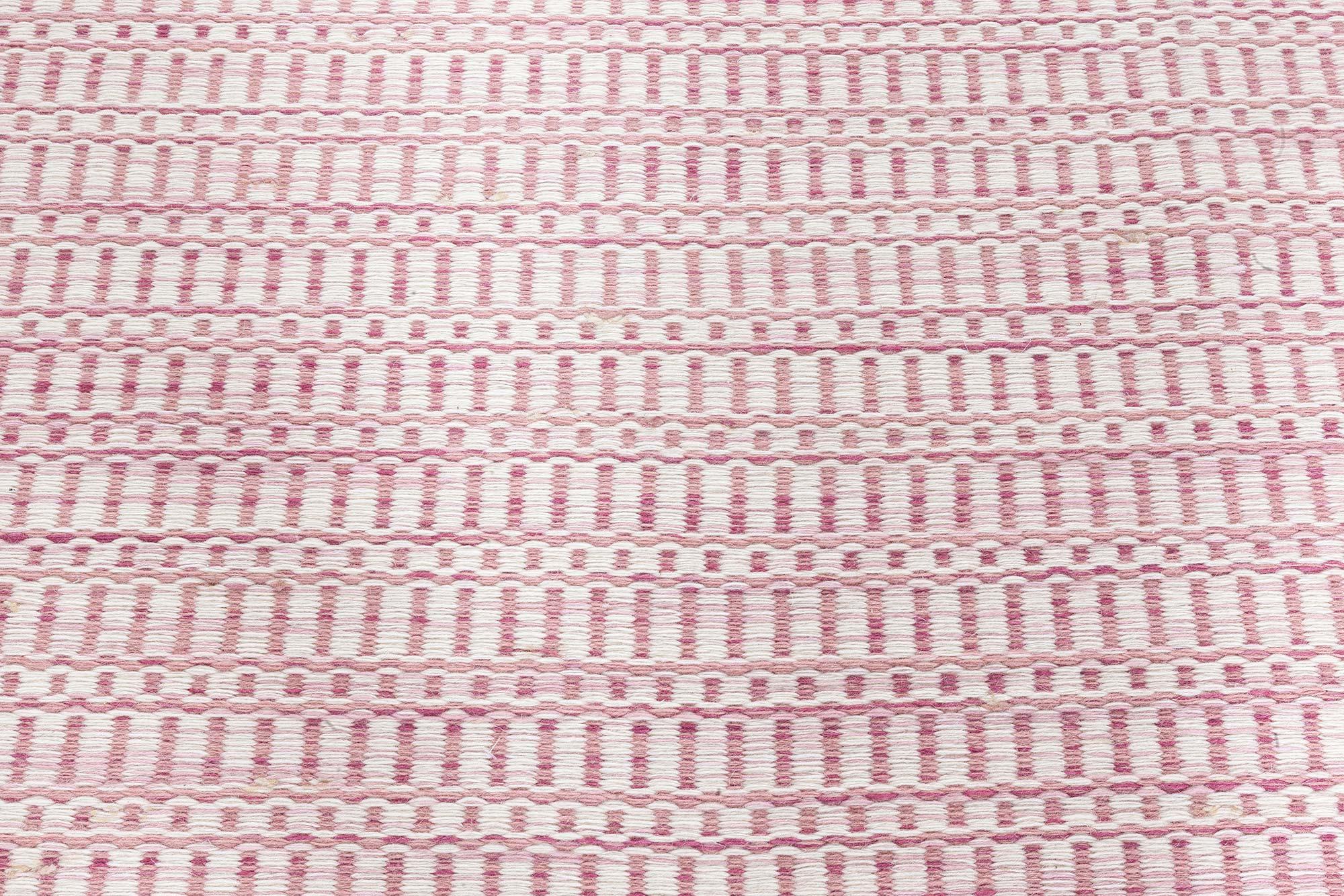Hand-Woven Modern Pink and Beige Flat Weave Rug by Doris Leslie Blau For Sale