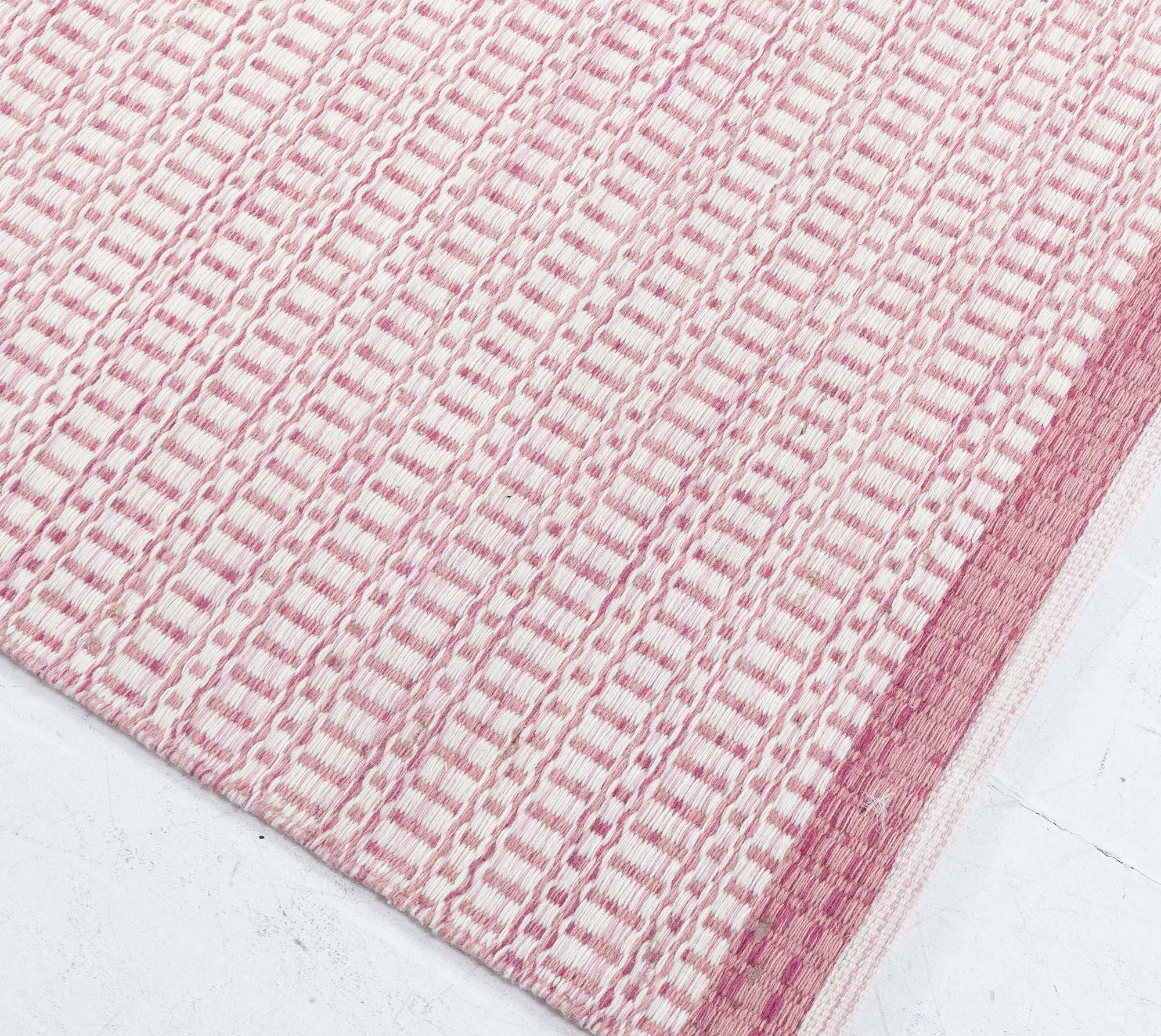 Contemporary Modern Pink and Beige Flat Weave Rug by Doris Leslie Blau For Sale