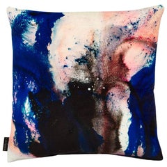Modern Pink and Blue Cotton Velvet Cushion by 17 Patterns