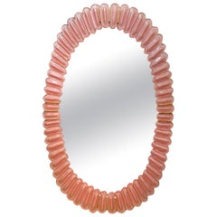 Miroir moderne en verre de Murano rose "Bubble