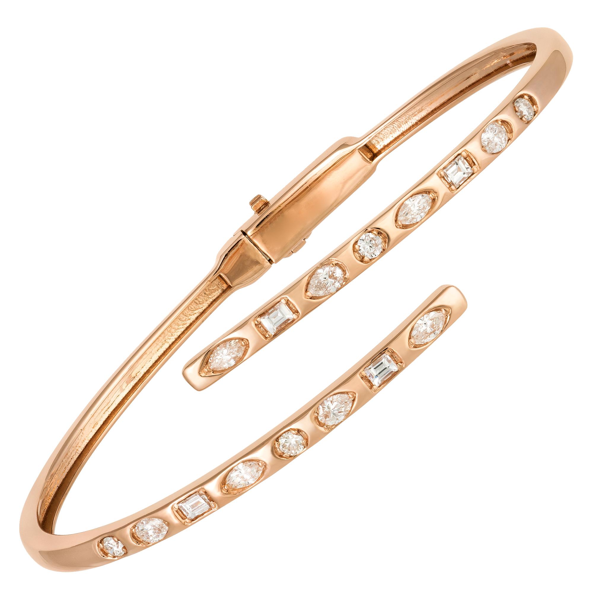 Women's Modern Pink Gold 18K Bracelet Diamond for Her For Sale