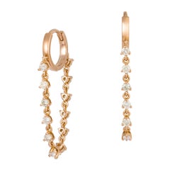 Modern Pink Gold 18K Earrings Diamond for Her
