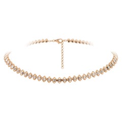 Modern Pink Gold 18K Necklace Diamond for Her