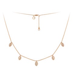 Modern Pink Gold 18K Necklace Diamond for Her