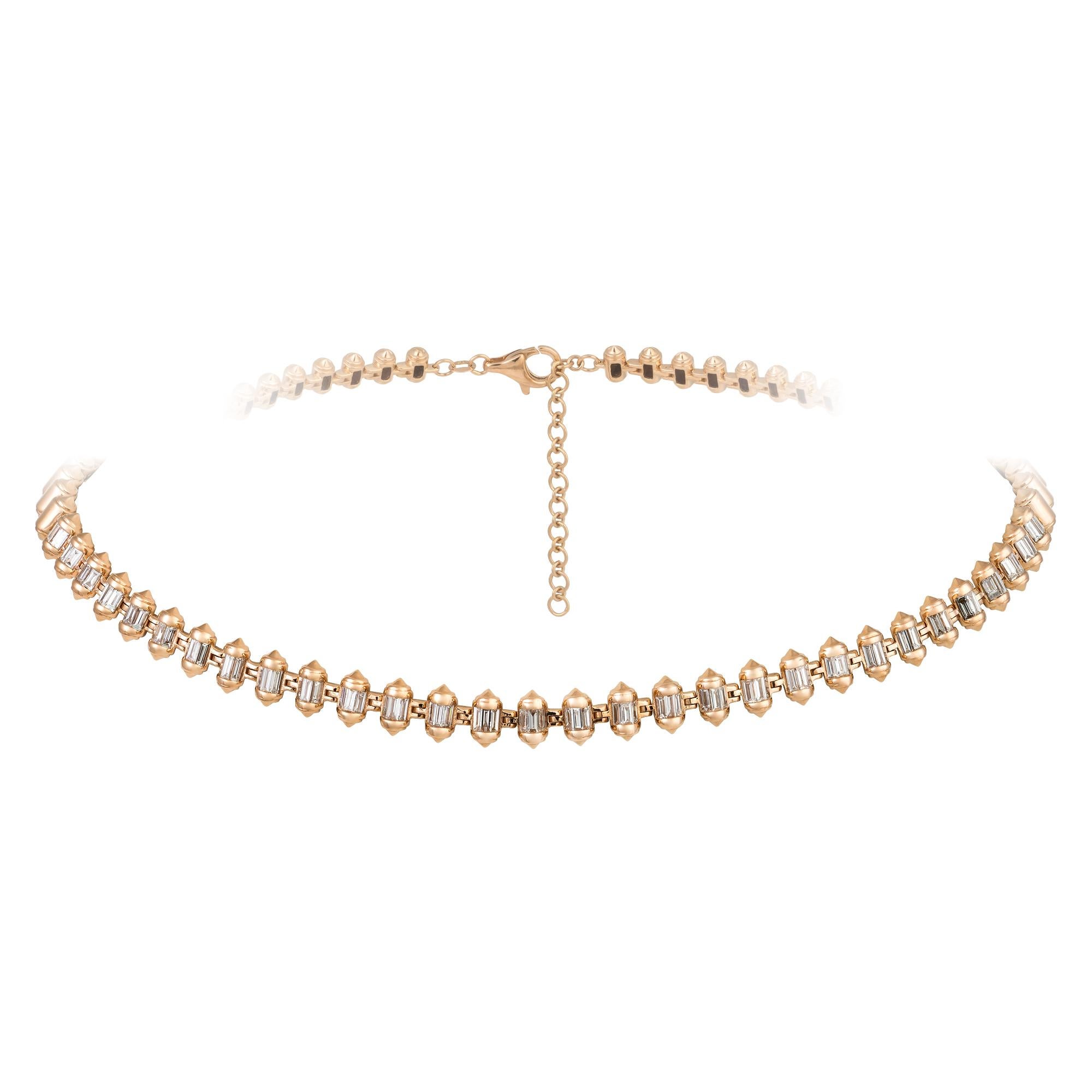 Collana moderna in oro rosa 18 carati con diamante per lei In condizioni Nuovo in vendita a Genève, GE