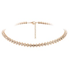 Modern Pink Gold 18K Necklace Diamond for Her