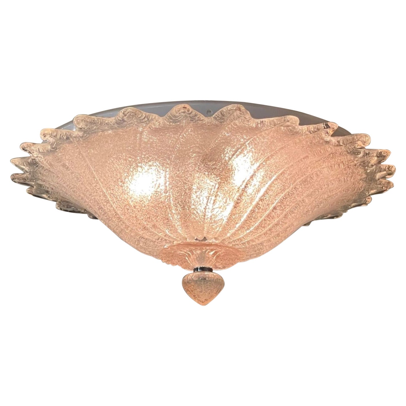 Modern Pink "Granola" Glass Flush Mount