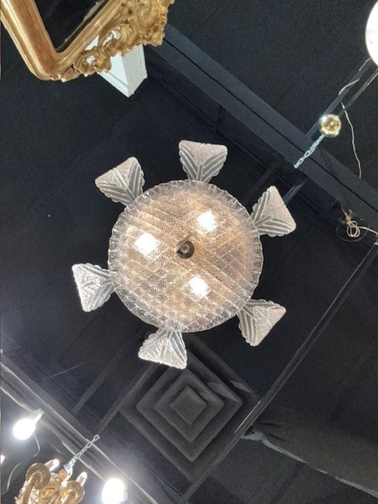 Araña moderna de cristal de Murano en forma de hoja rosa Siglo XXI y contemporáneo en venta