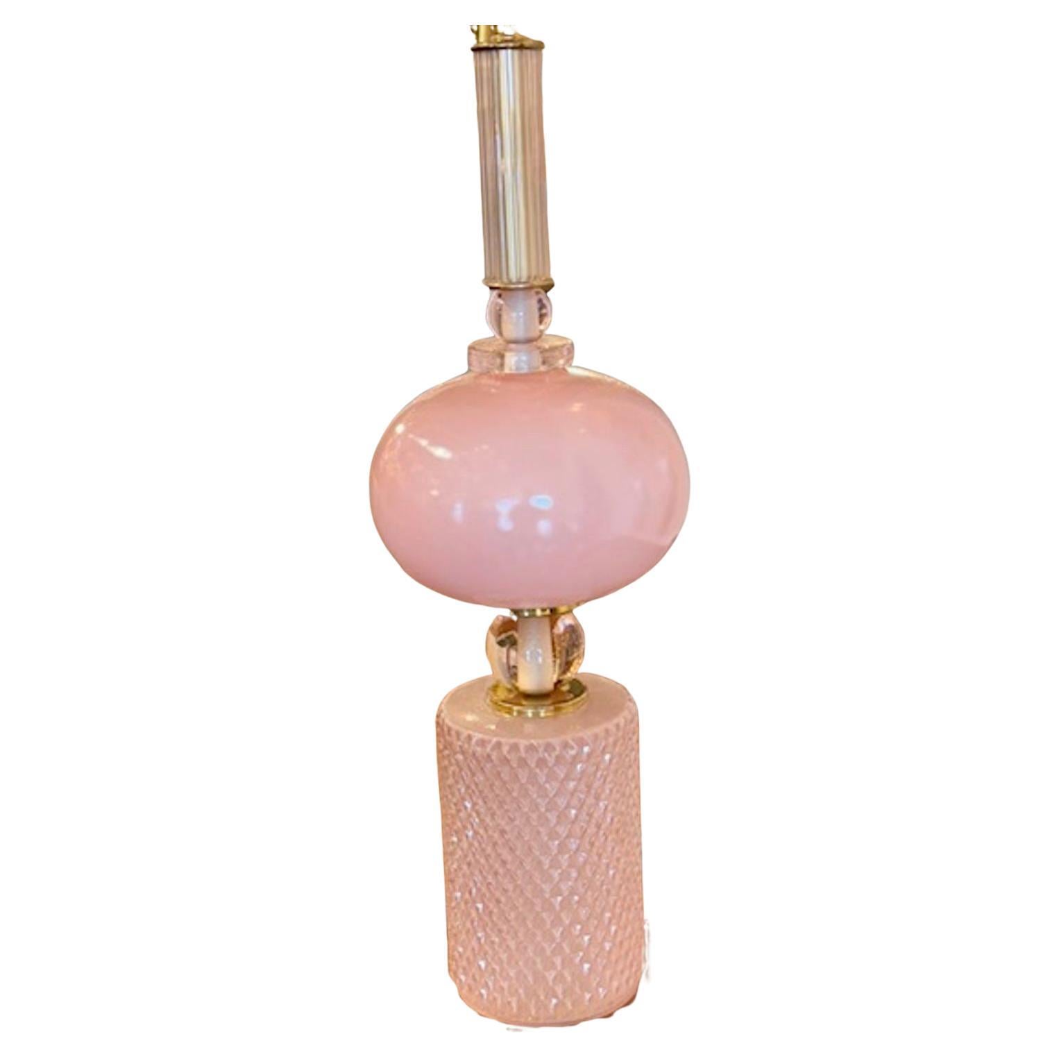 Modern Pink Murano Glass Component Lamp