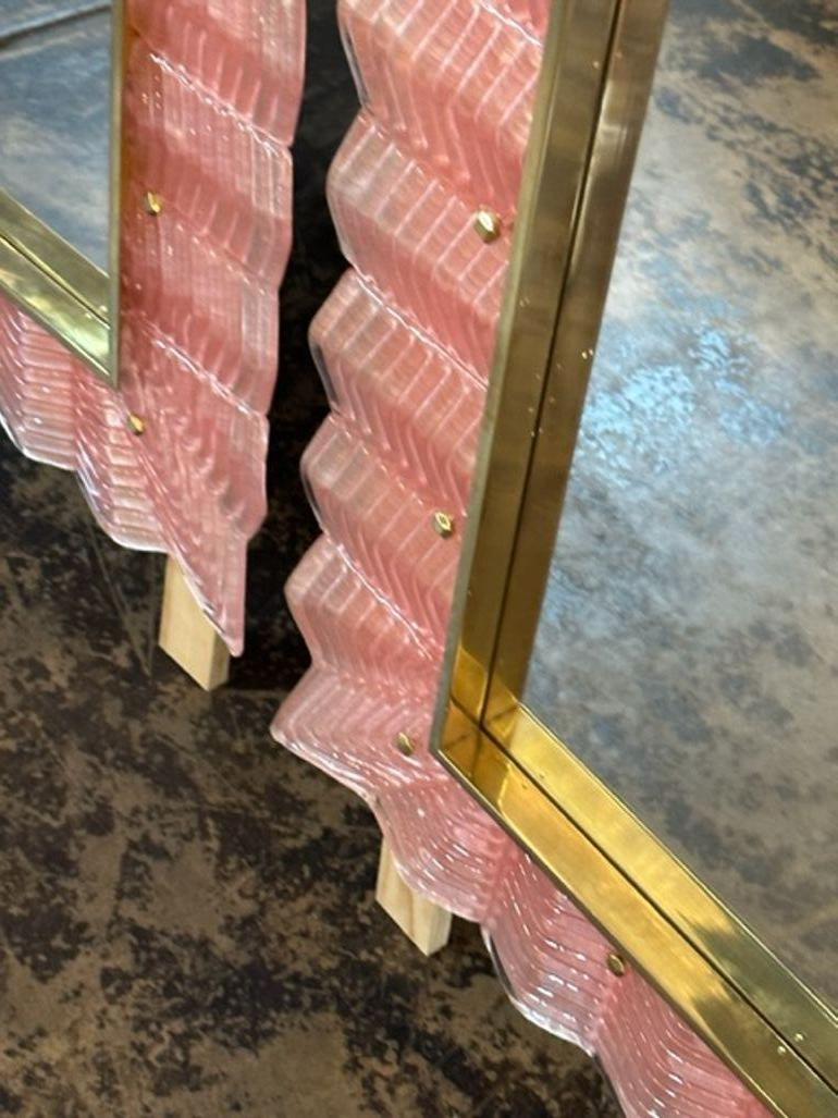 Italian Modern Pink Murano Glass Mirrors For Sale