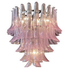 Modern Pink Murano Glass Saddle Form Chandelier