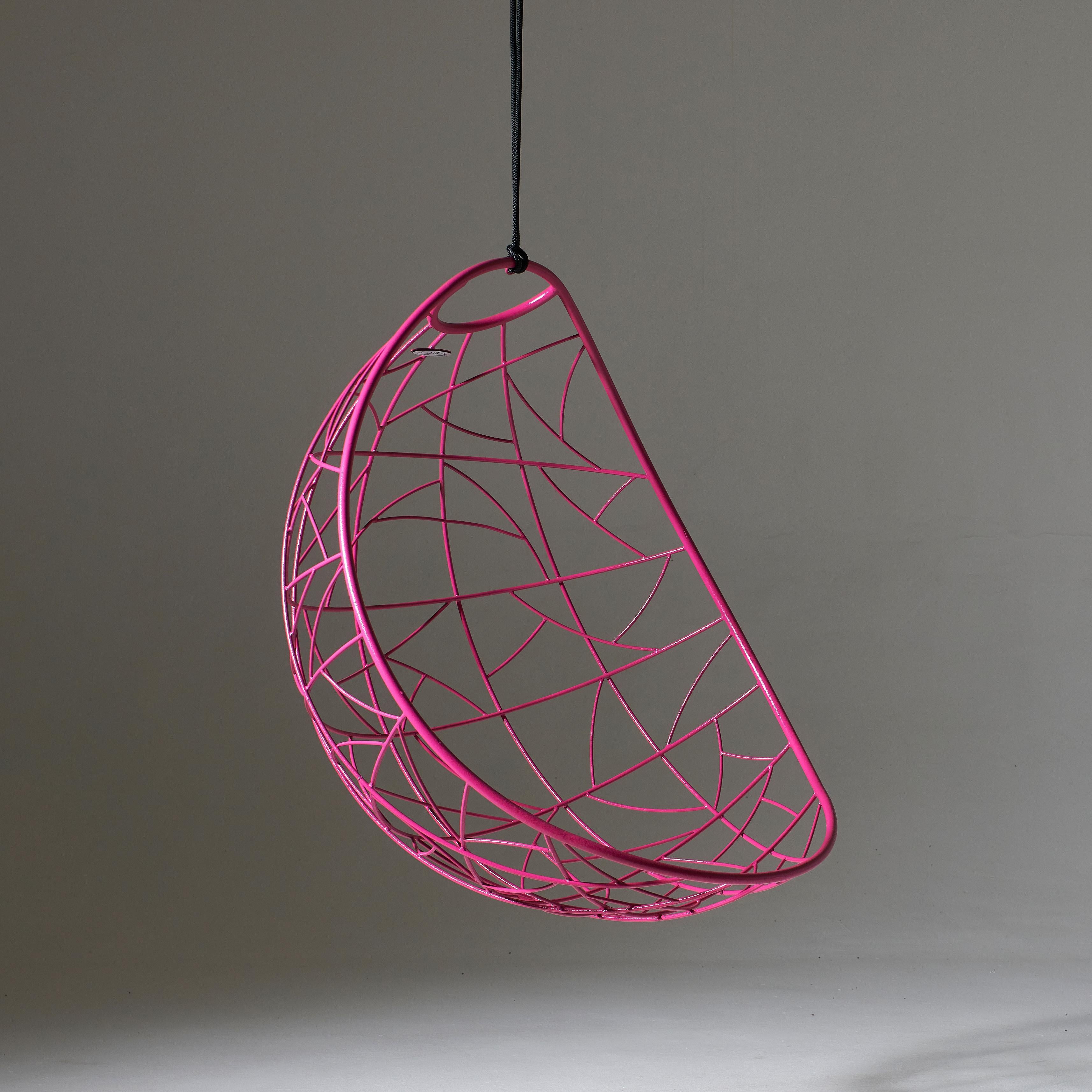 Galvanized Modern Pink Nest Egg Hanging Swing Seat For Sale