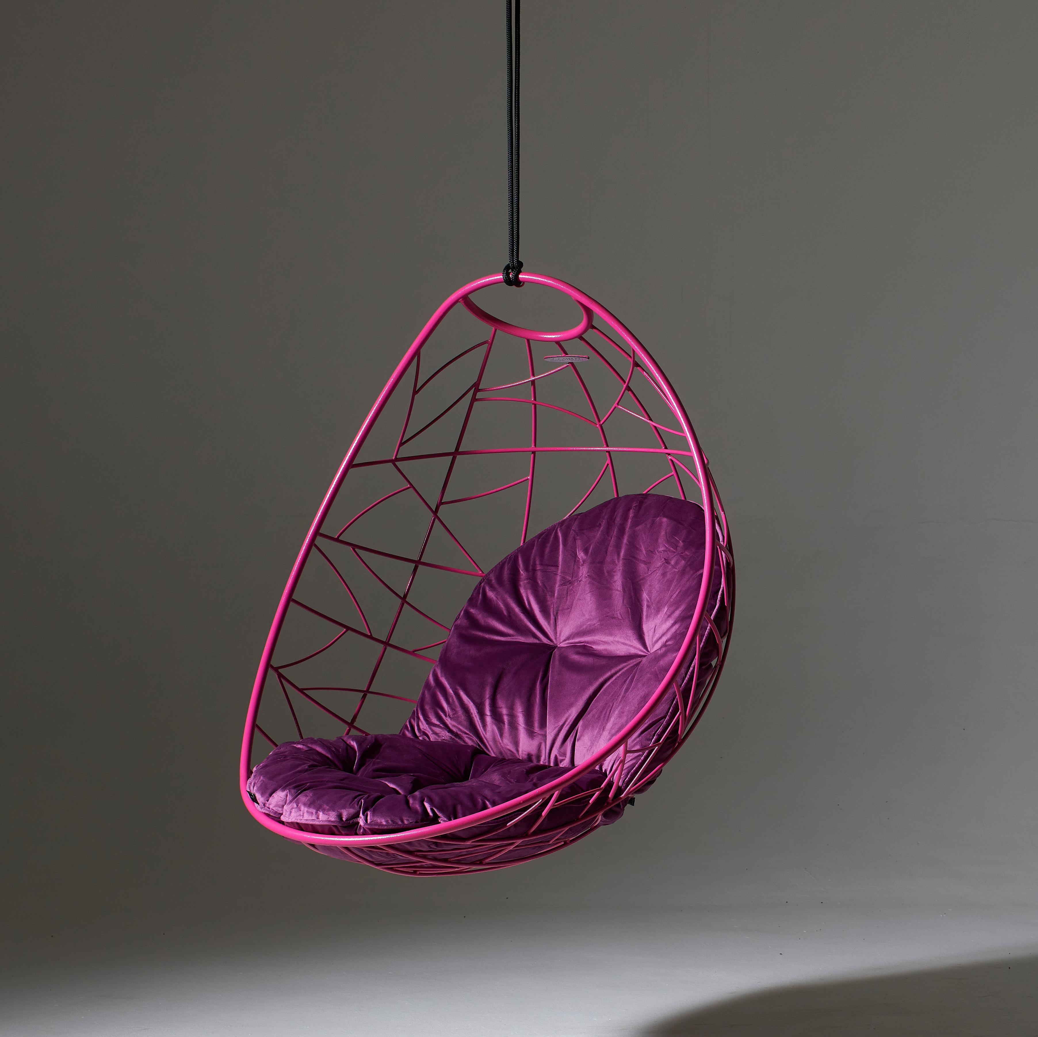Steel Modern Pink Nest Egg Hanging Swing Seat For Sale