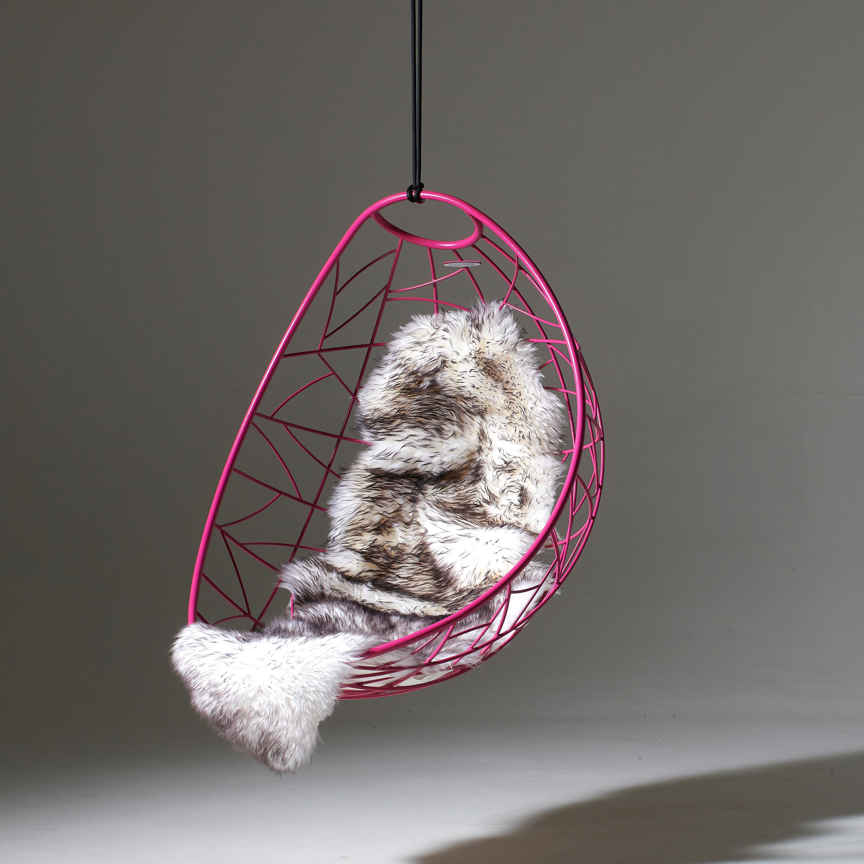 Modern Pink Nest Egg Hanging Swing Seat For Sale 1