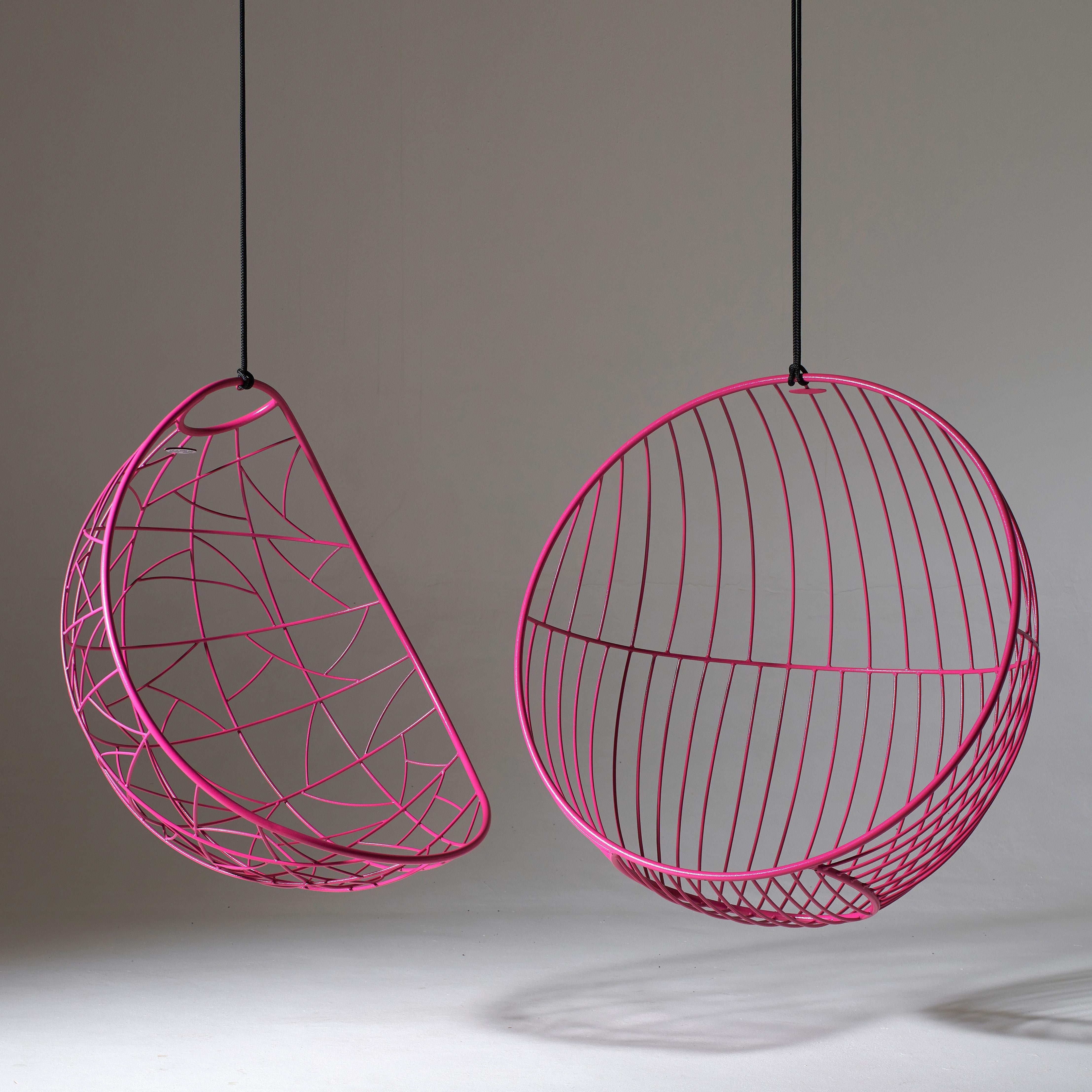 Modern Pink Nest Egg Hanging Swing Seat For Sale 2