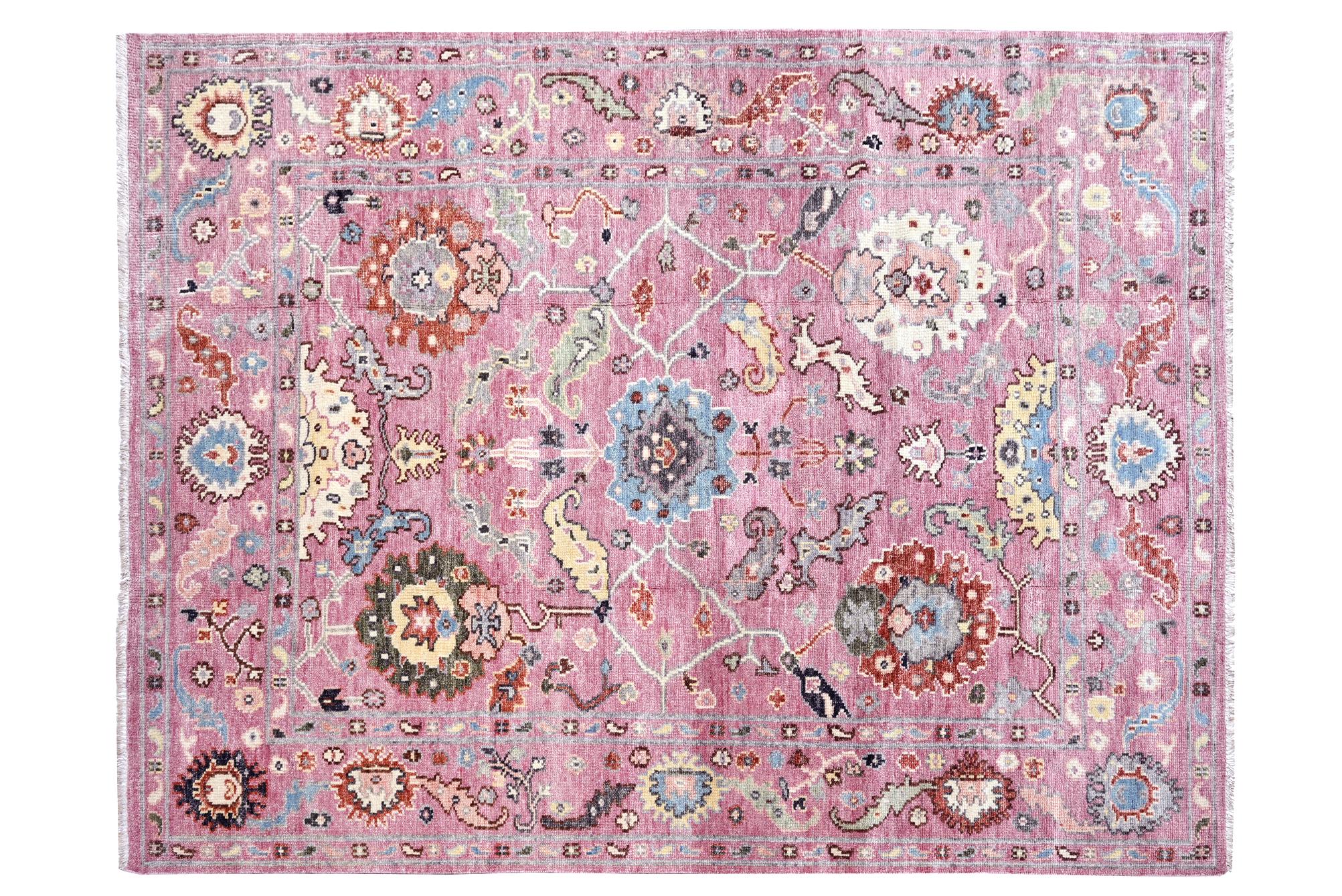 Indian Modern Pink Oushak