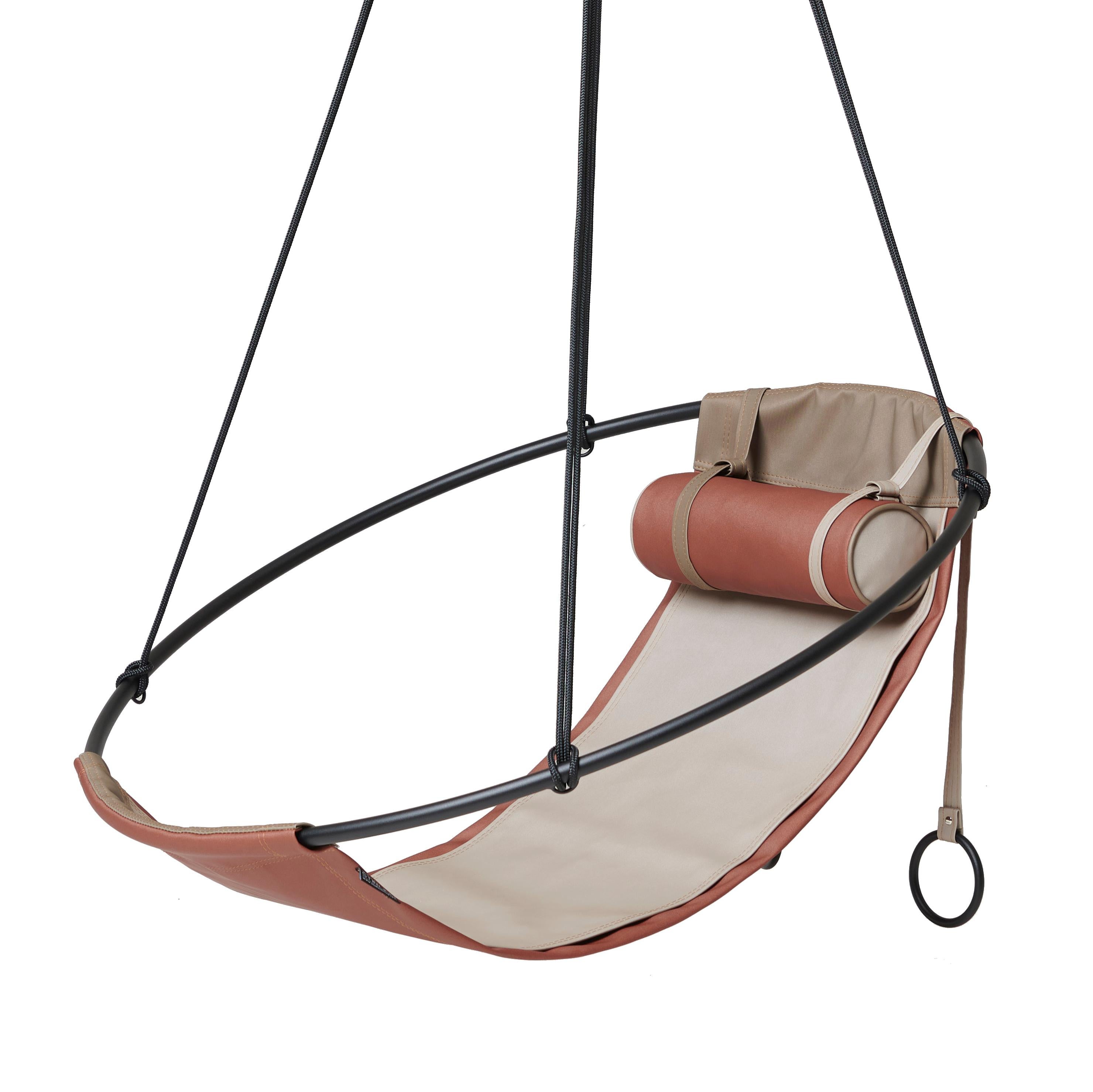 Modern PINK Outdoor Hanging Sling Chair For Sale 4