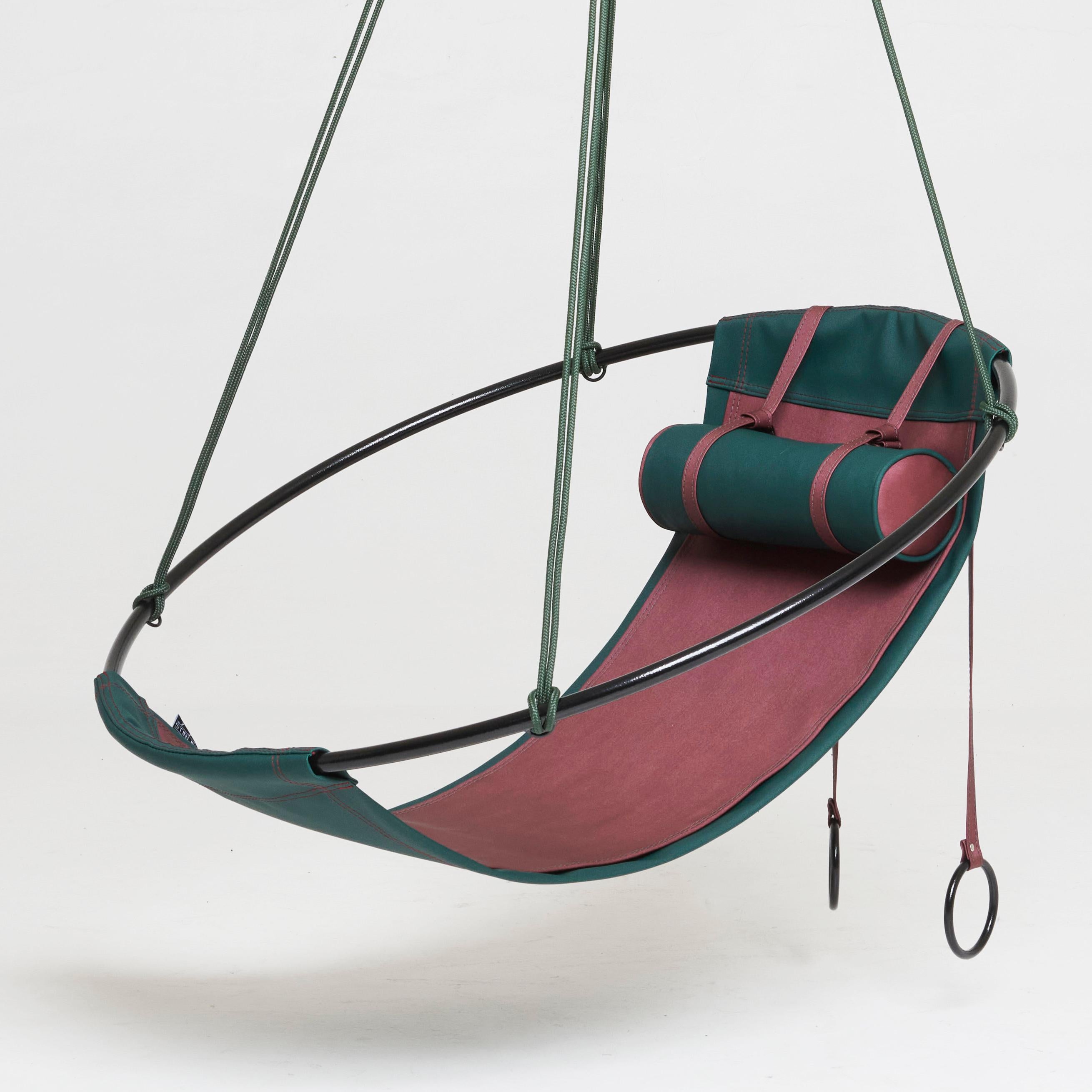 Modern PINK Outdoor Hanging Sling Chair For Sale 5