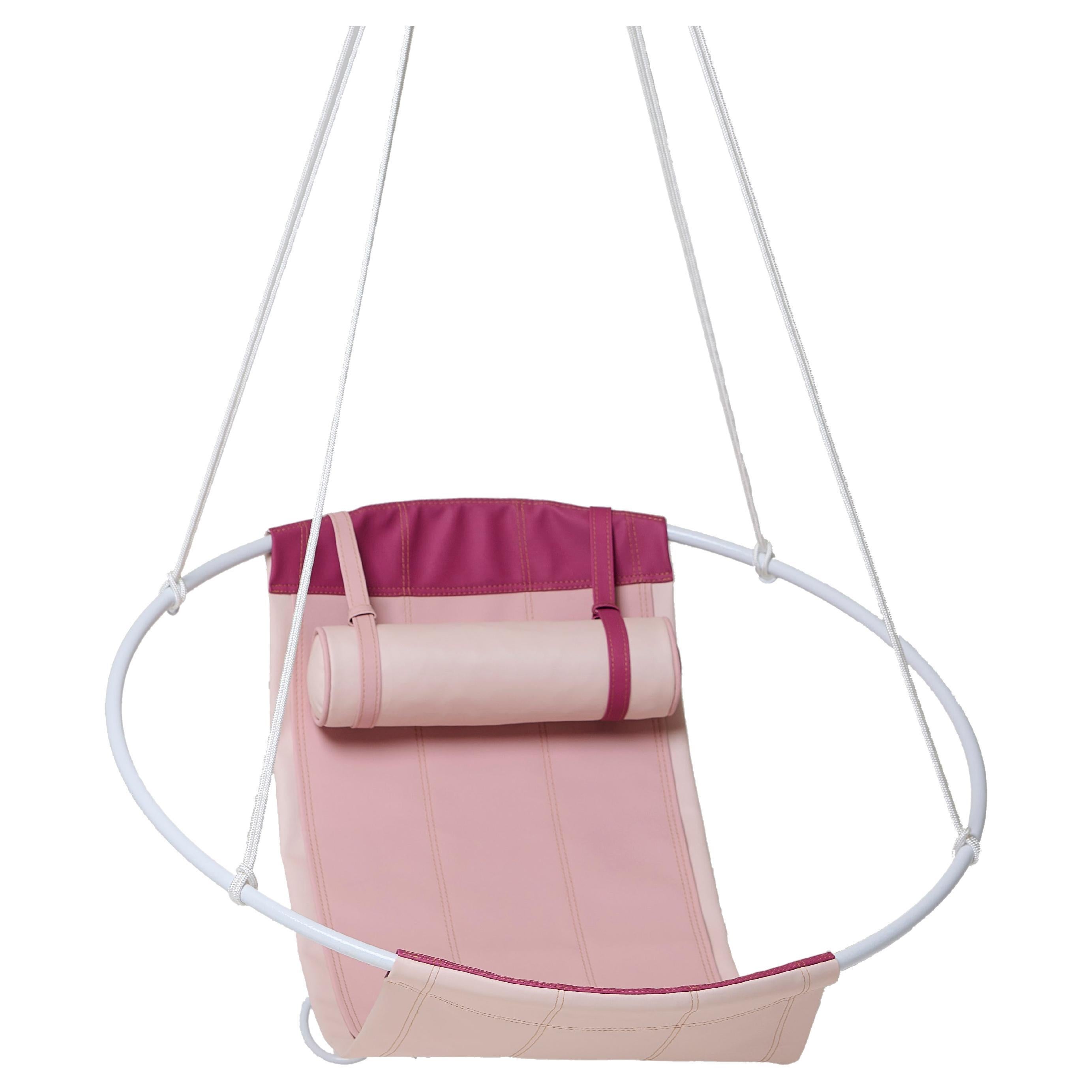 Modern PINK Outdoor Hanging Sling Chair For Sale