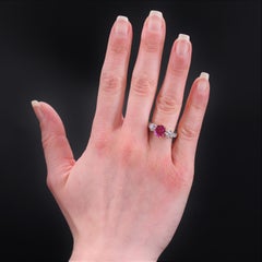 Modern Pink Sapphire Diamonds 18 Karat Yellow Gold Platinum Ring
