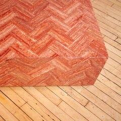 Modern Pink Travertine coffee table