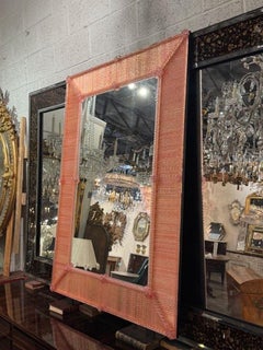 Modern Pink Twist Murano Glass Mirror