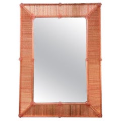 Modern Pink Twist Murano Glass Mirror