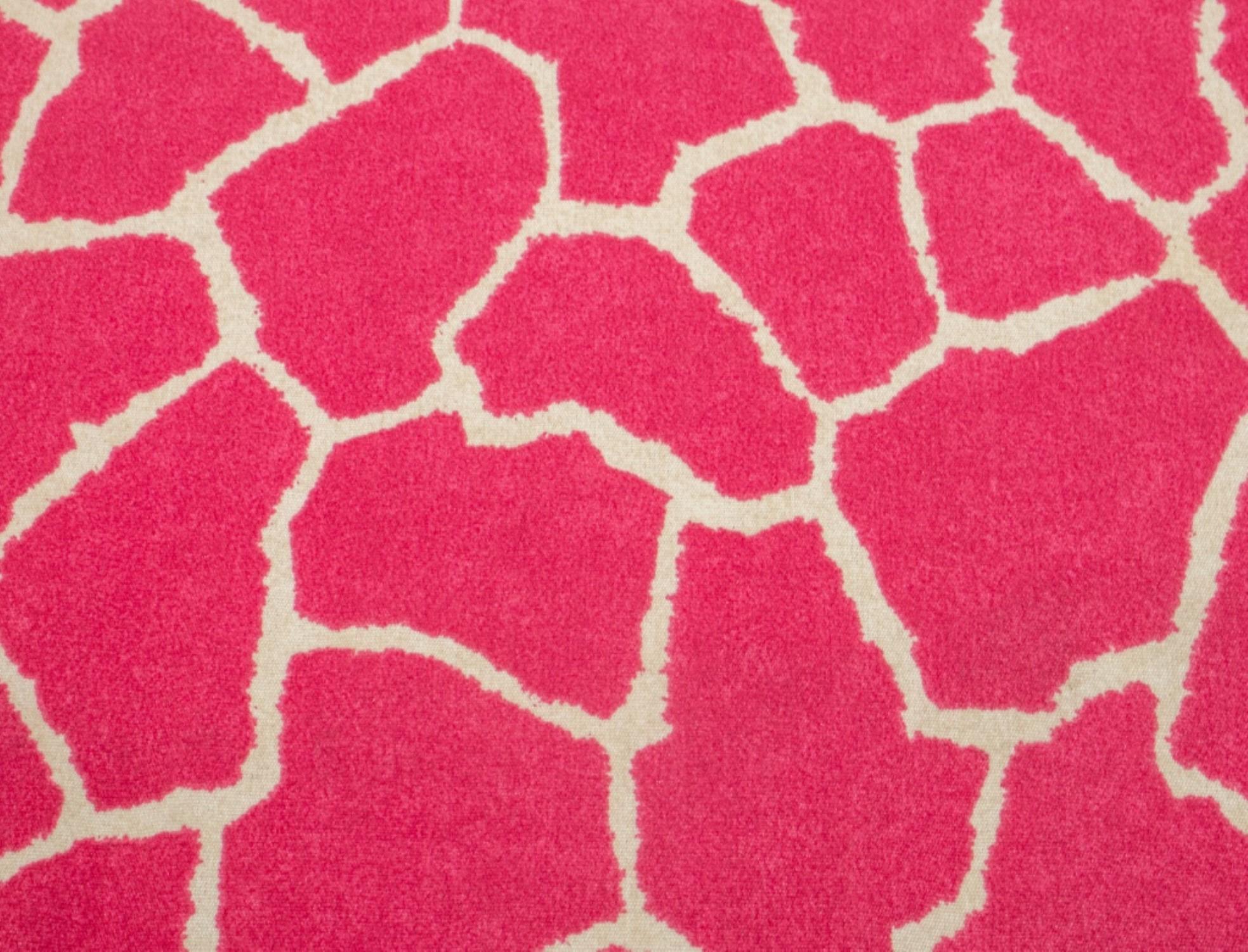Contemporary Modern Pink & White Giraffe Print Storage Bench For Sale